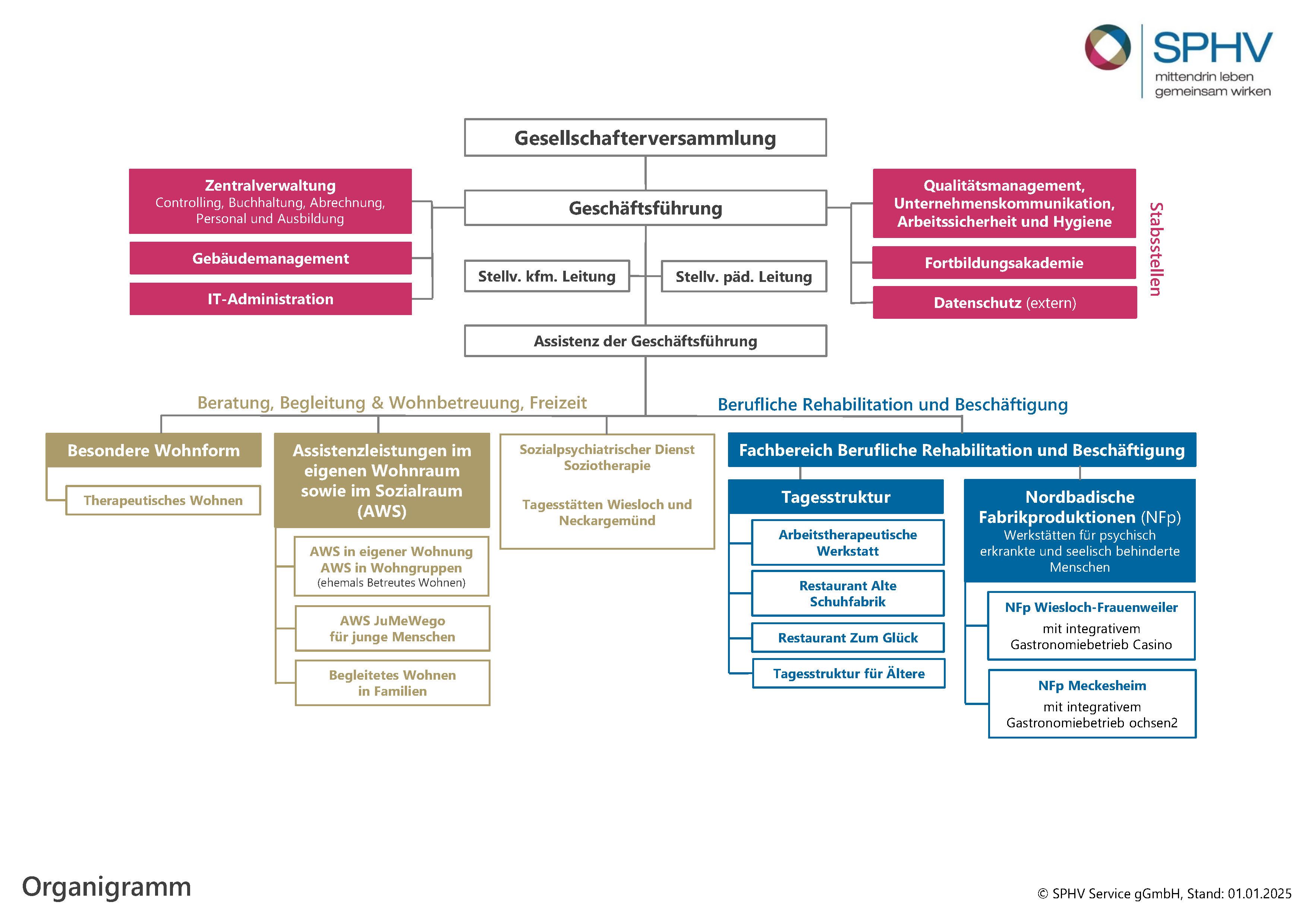 Organigramm SPHV Service gGmbH Stand Februar 2022